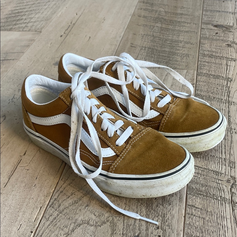 Vans Tan and White Sneakers